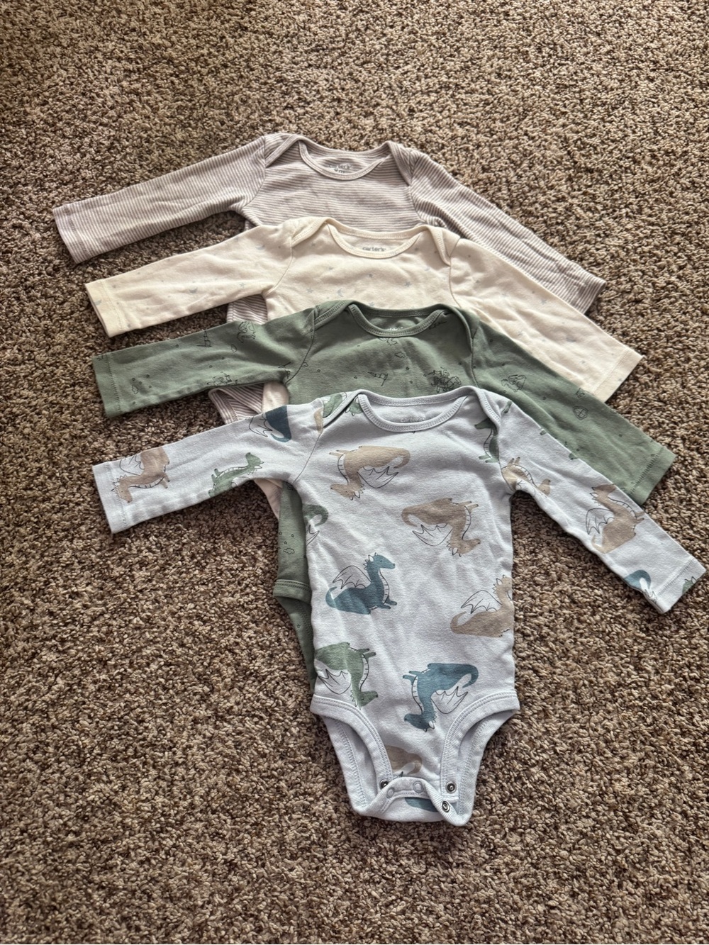 Carter’s Baby Long Sleeve Dragon Onesie Bundle